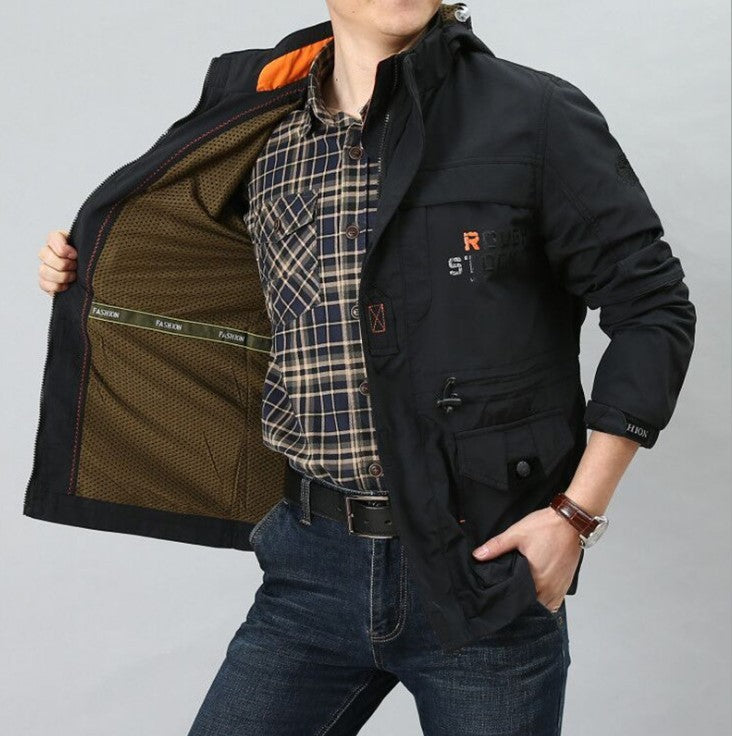 men's outdoor hooded jacket
